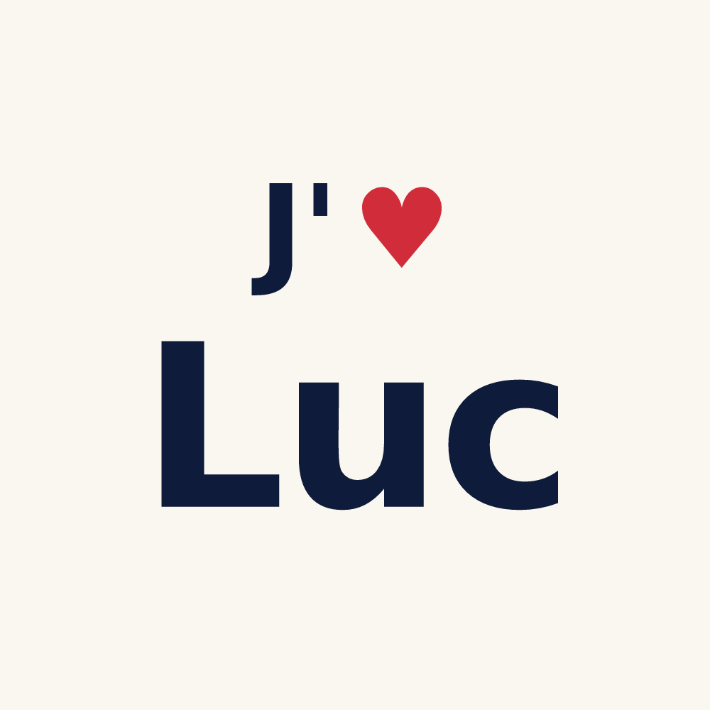 Tasse personnalisée Luc — design J'aime Luc