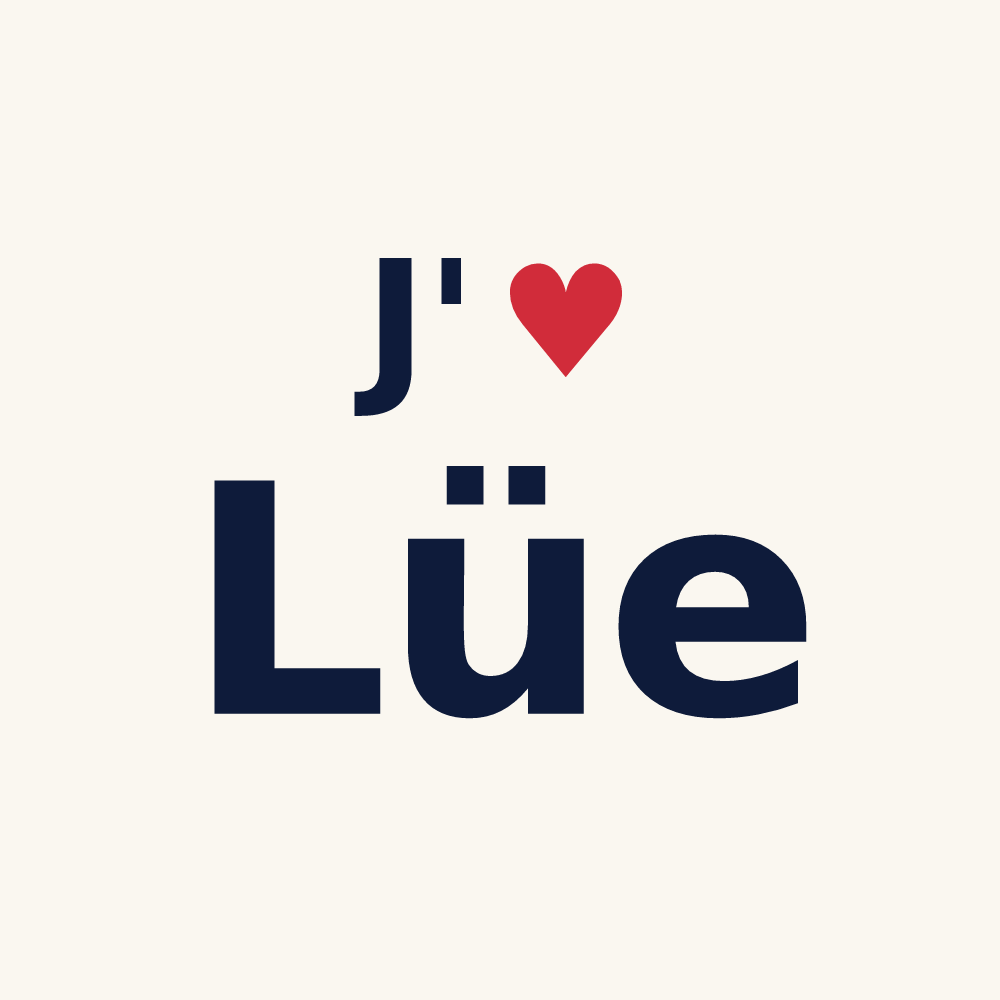 Tasse personnalisée Lüe — design J'aime Lüe