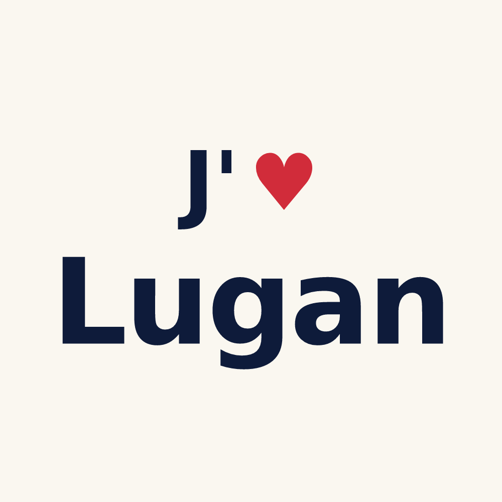 Tasse personnalisée Lugan — design J'aime Lugan