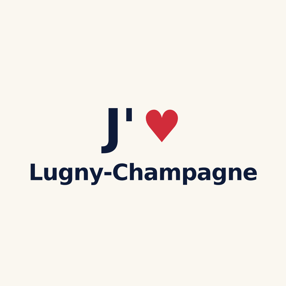 Tasse personnalisée Lugny-Champagne — design « J'aime Lugny-Champagne » imprimé sur la tasse