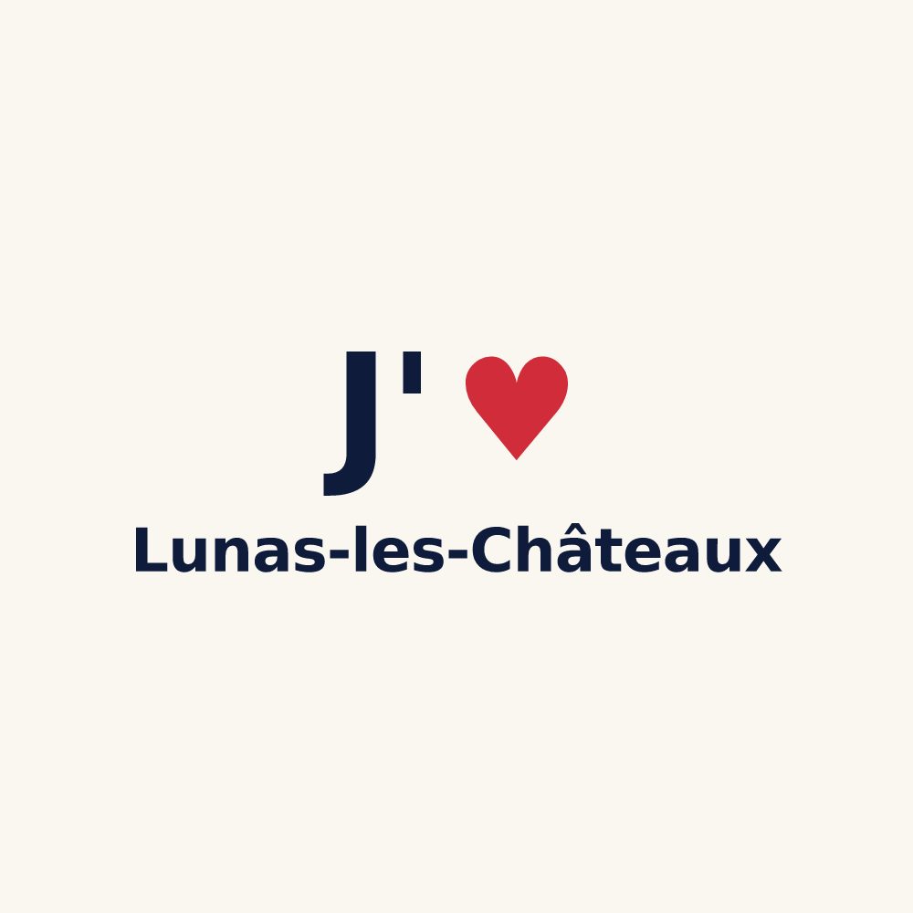 Tasse personnalisée Lunas-les-Châteaux — design J'aime Lunas-les-Châteaux