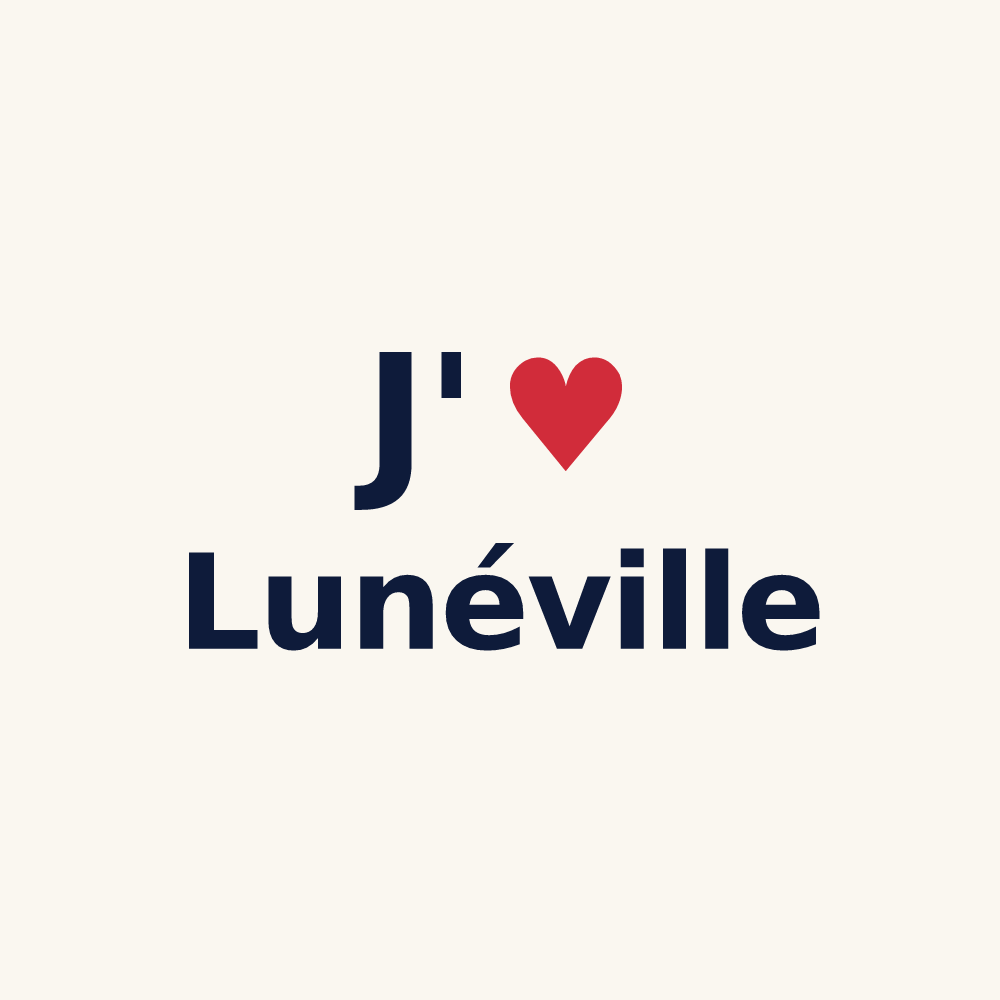 Tasse personnalisée Lunéville — design « J'aime Lunéville » imprimé sur la tasse