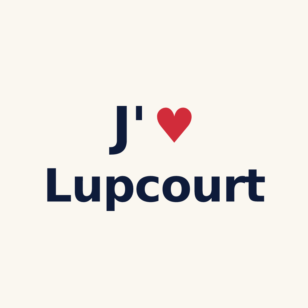 Tasse personnalisée Lupcourt — design « J'aime Lupcourt » imprimé sur la tasse