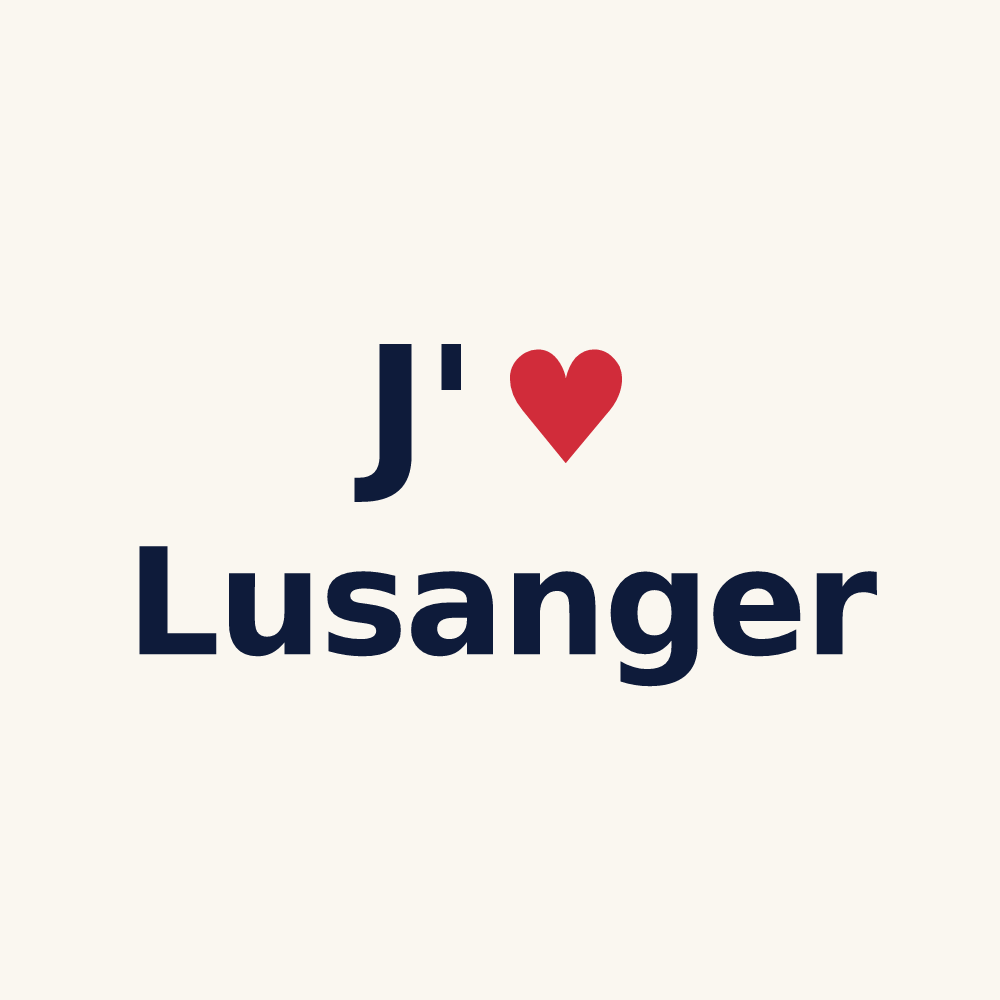 Tasse personnalisée Lusanger — design J'aime Lusanger