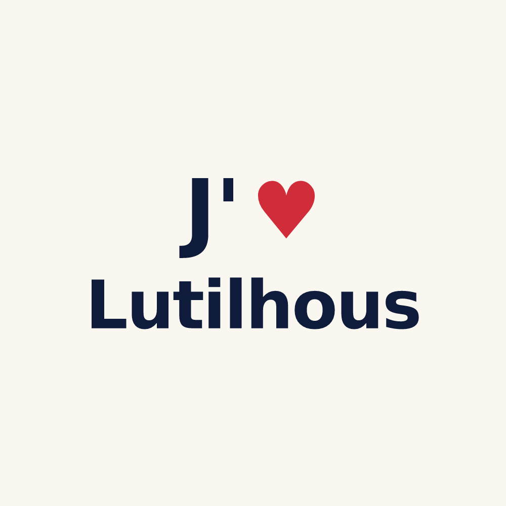 Tasse personnalisée Lutilhous — design J'aime Lutilhous