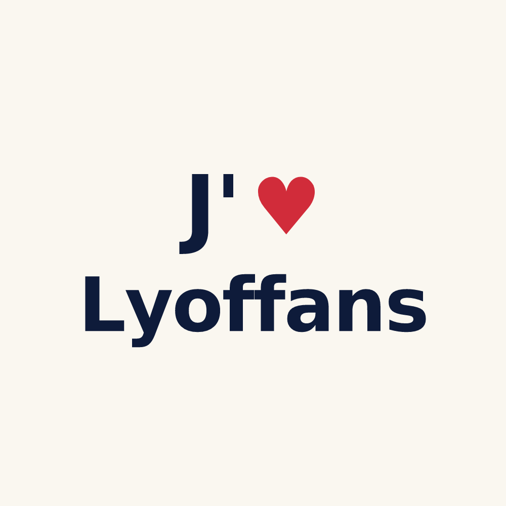 Tasse personnalisée Lyoffans — design J'aime Lyoffans