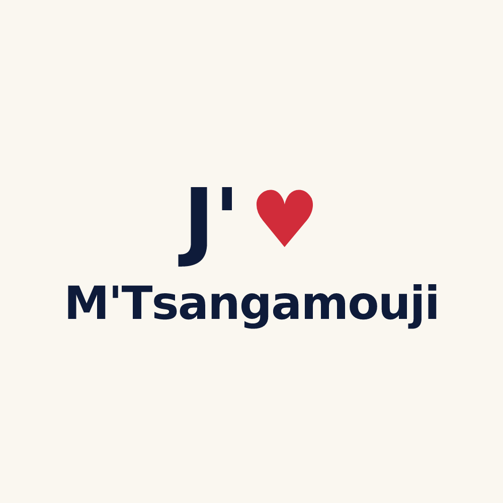 Tasse personnalisée M'Tsangamouji — design J'aime M'Tsangamouji
