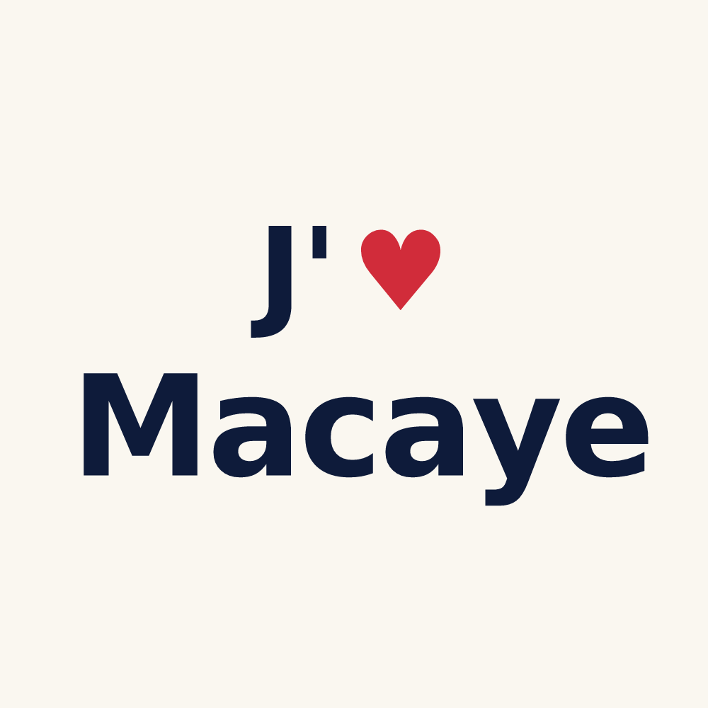 Tasse personnalisée Macaye — design J'aime Macaye