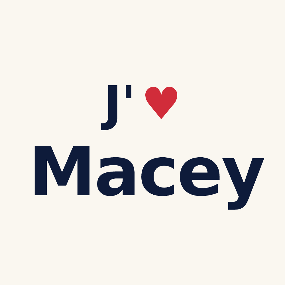 Tasse personnalisée Macey — design J'aime Macey