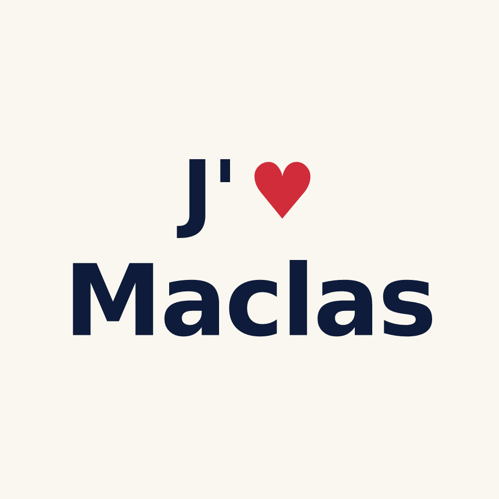 Tasse personnalisée Maclas — design « J'aime Maclas » imprimé sur la tasse