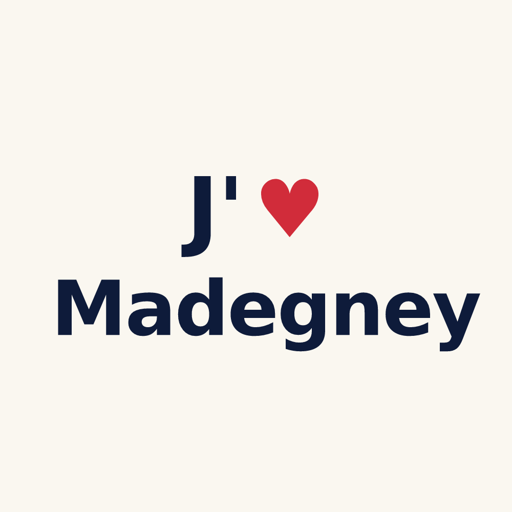Tasse personnalisée Madegney — design J'aime Madegney