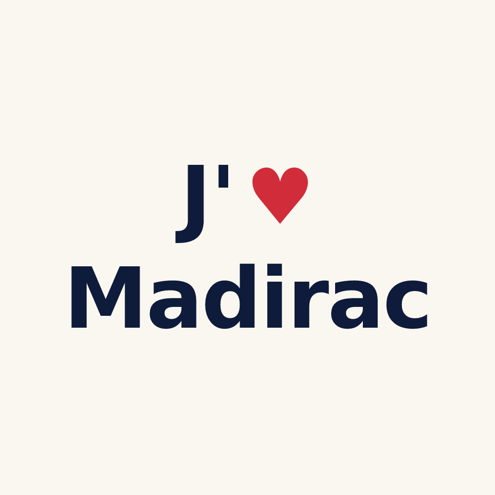 Tasse personnalisée Madirac — design J'aime Madirac
