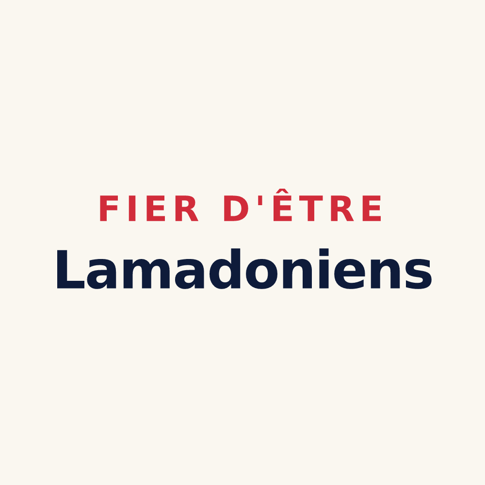 Tasse « Fier d'être Lamadoniens » — design pour Madonne-et-Lamerey