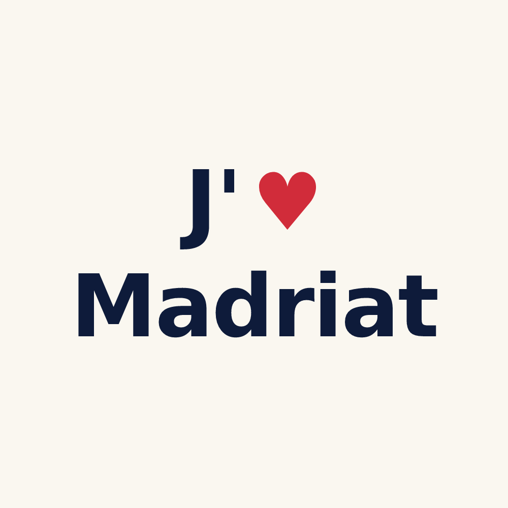 Tasse personnalisée Madriat — design J'aime Madriat