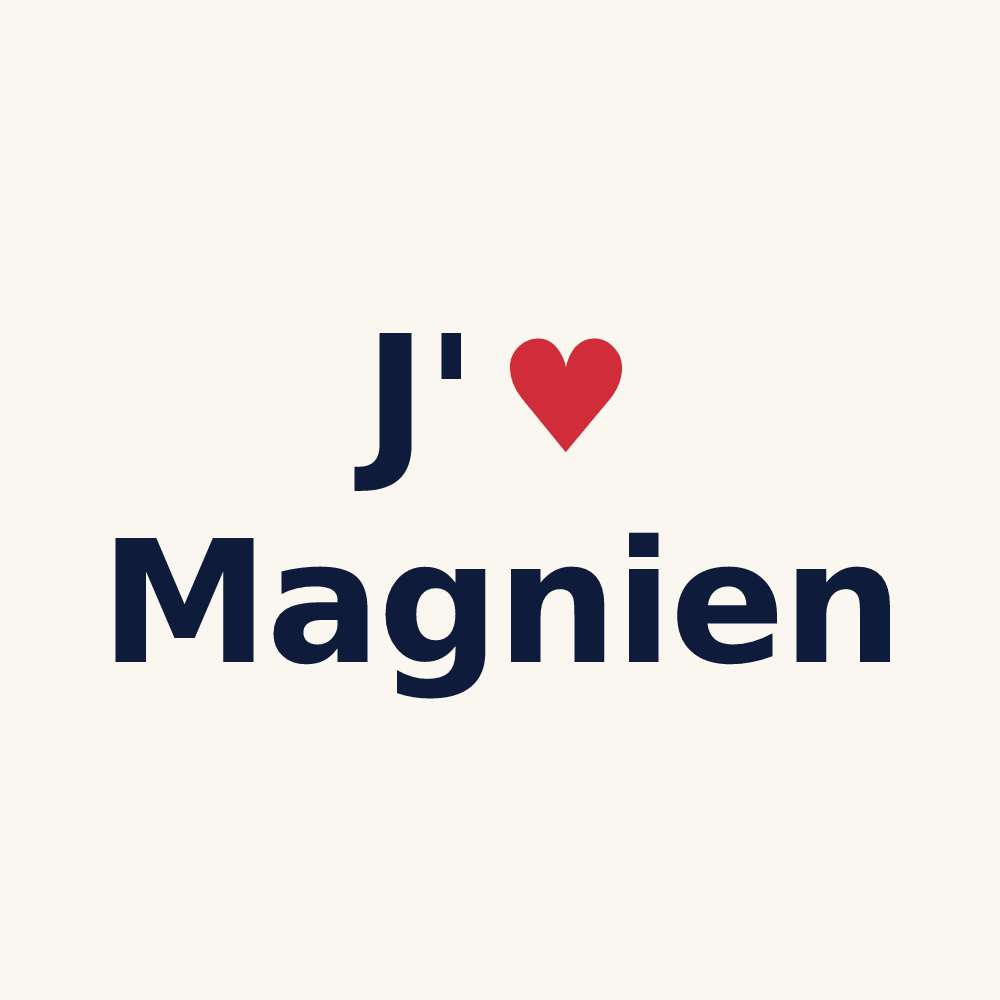 Tasse personnalisée Magnien — design J'aime Magnien