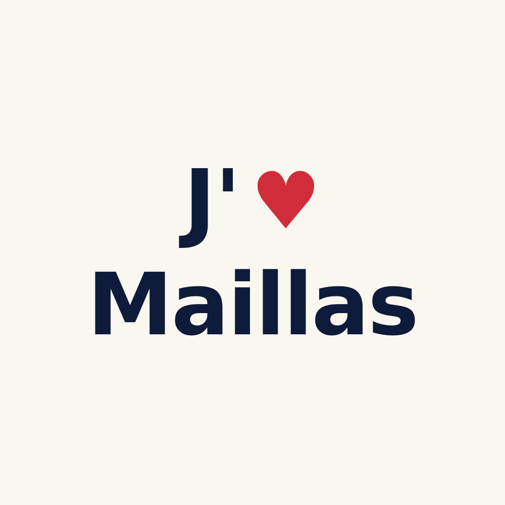 Tasse personnalisée Maillas — design « J'aime Maillas » imprimé sur la tasse