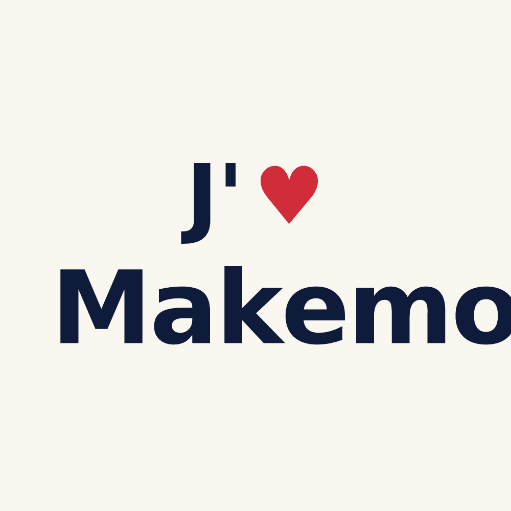 Tasse personnalisée Makemo — design J'aime Makemo