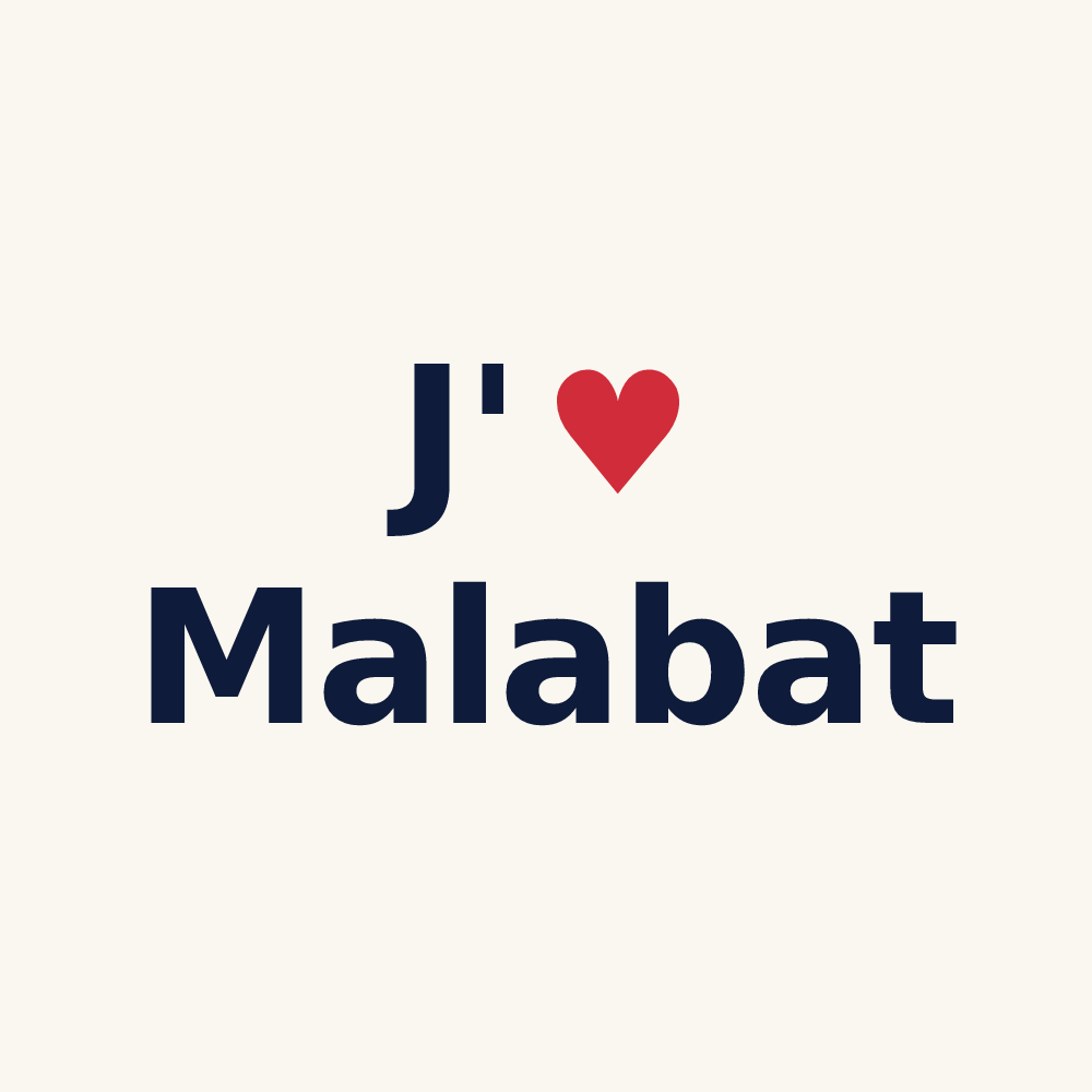 Tasse personnalisée Malabat — design J'aime Malabat