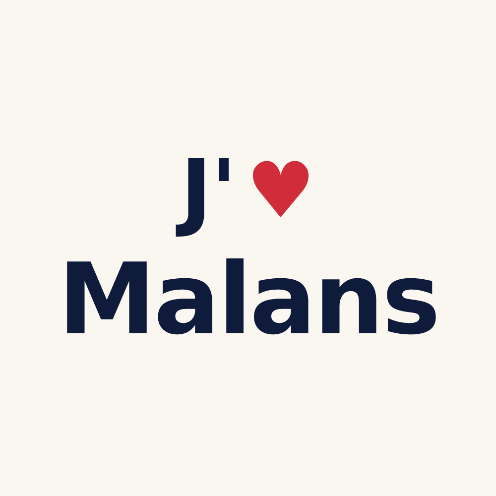 Tasse personnalisée Malans — design « J'aime Malans » imprimé sur la tasse