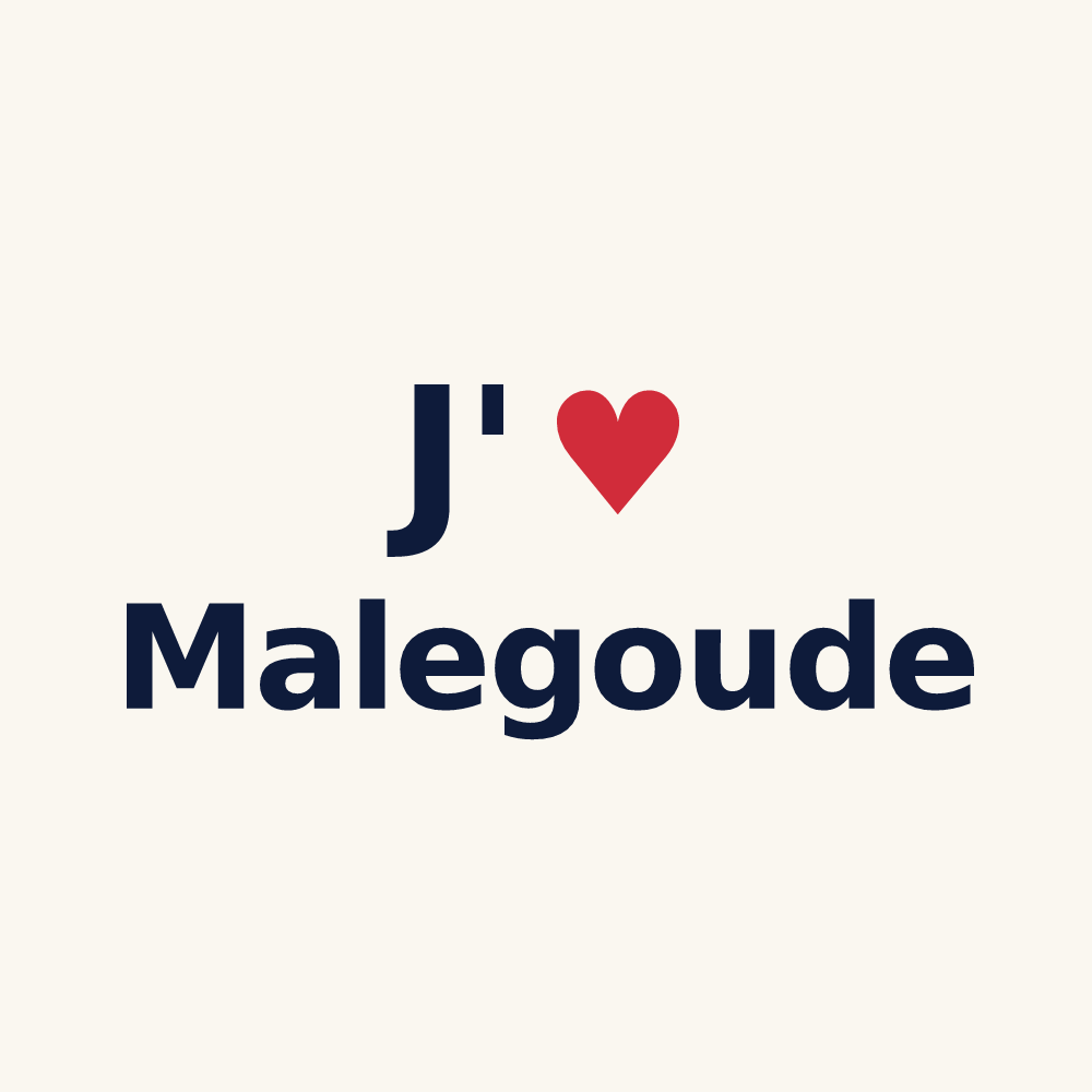Tasse personnalisée Malegoude — design J'aime Malegoude