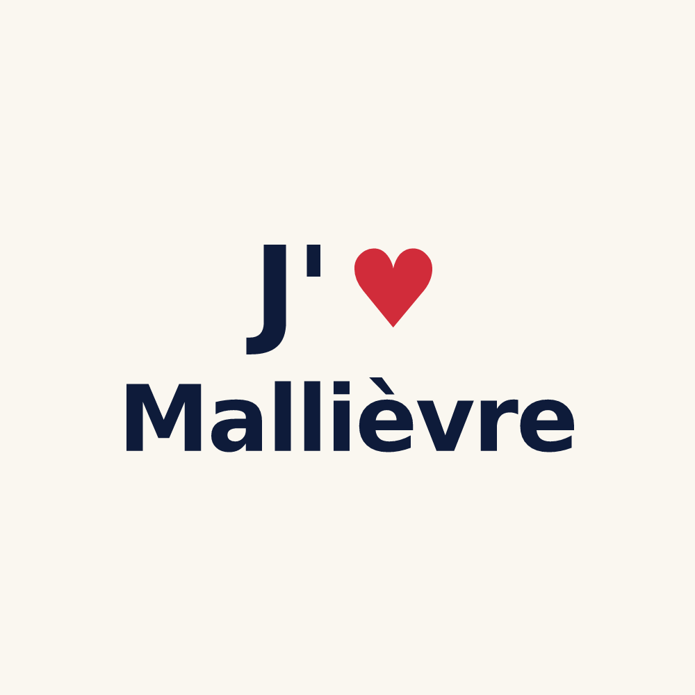 Tasse personnalisée Mallièvre — design J'aime Mallièvre