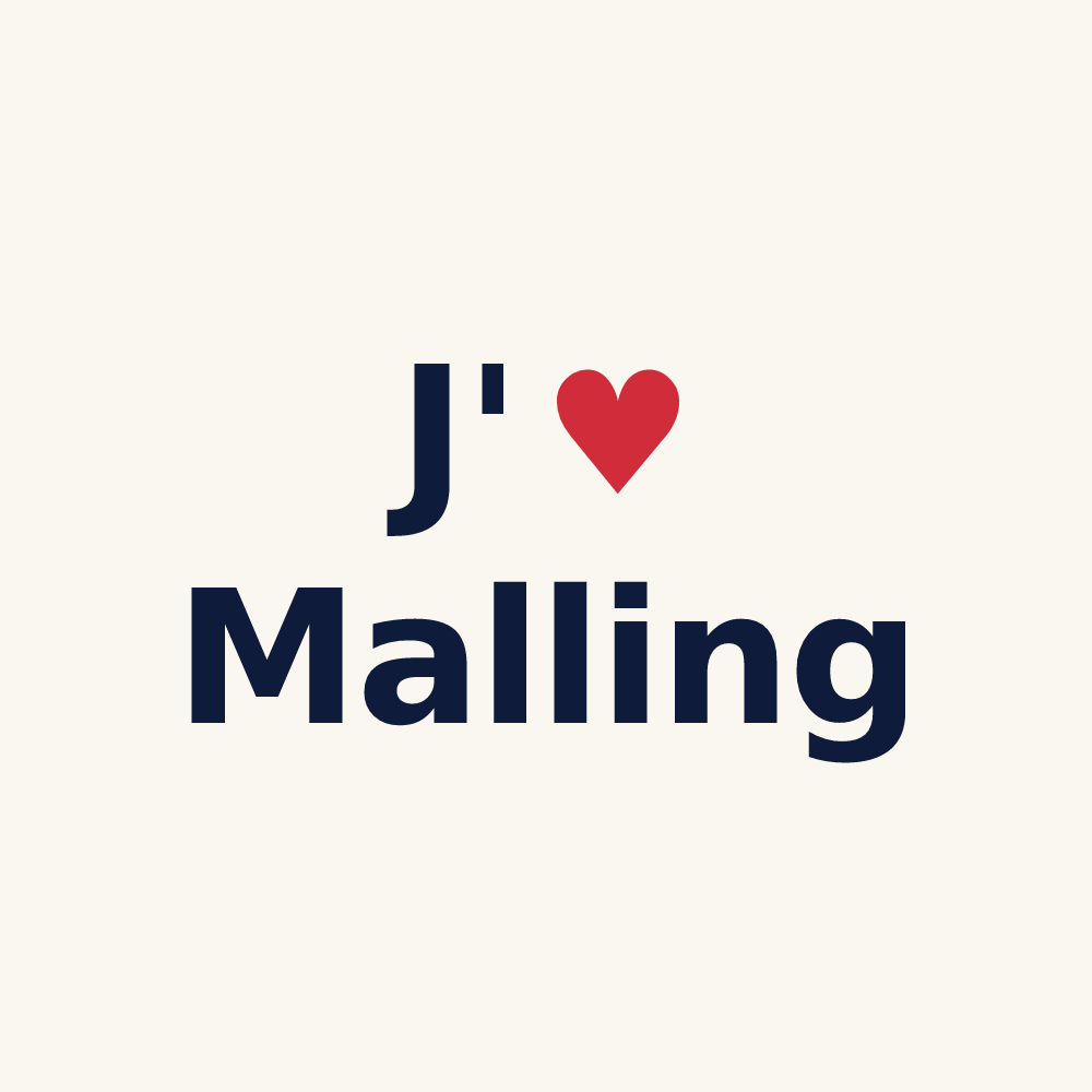 Tasse personnalisée Malling — design J'aime Malling