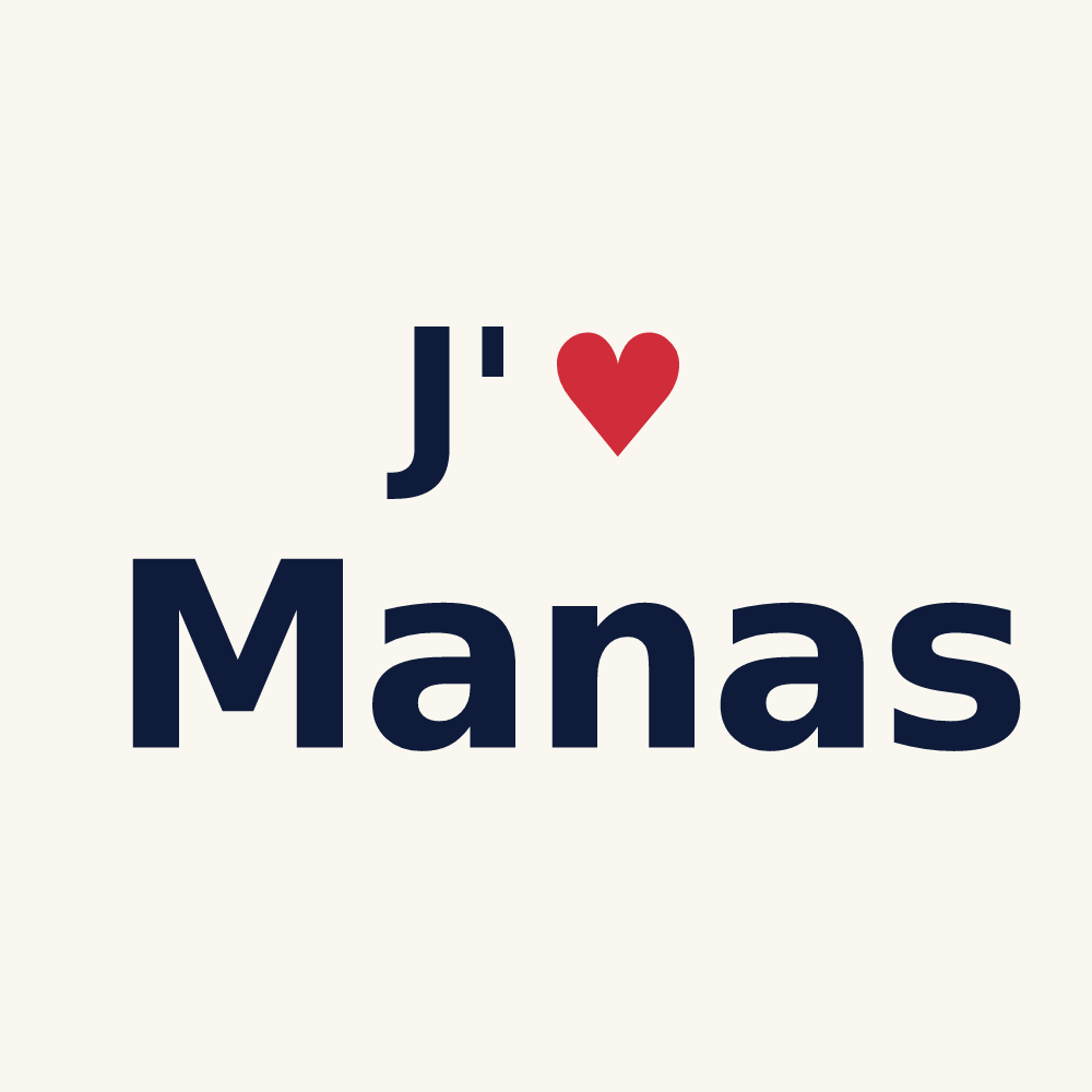 Tasse personnalisée Manas — design J'aime Manas
