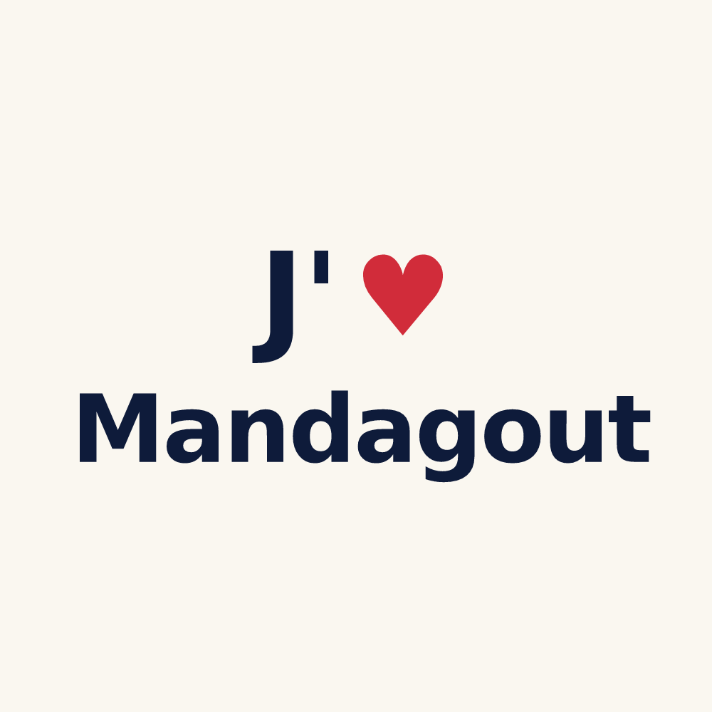 Tasse personnalisée Mandagout — design J'aime Mandagout