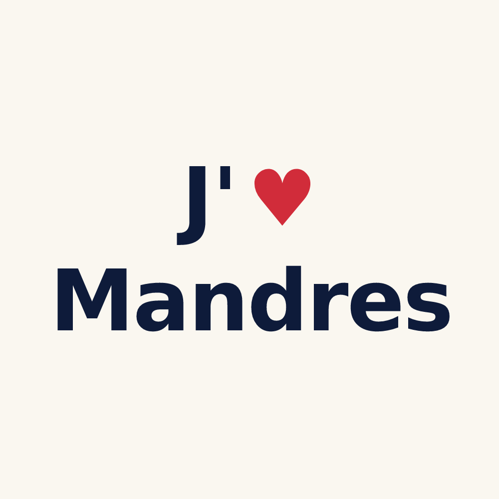 Tasse personnalisée Mandres — design J'aime Mandres