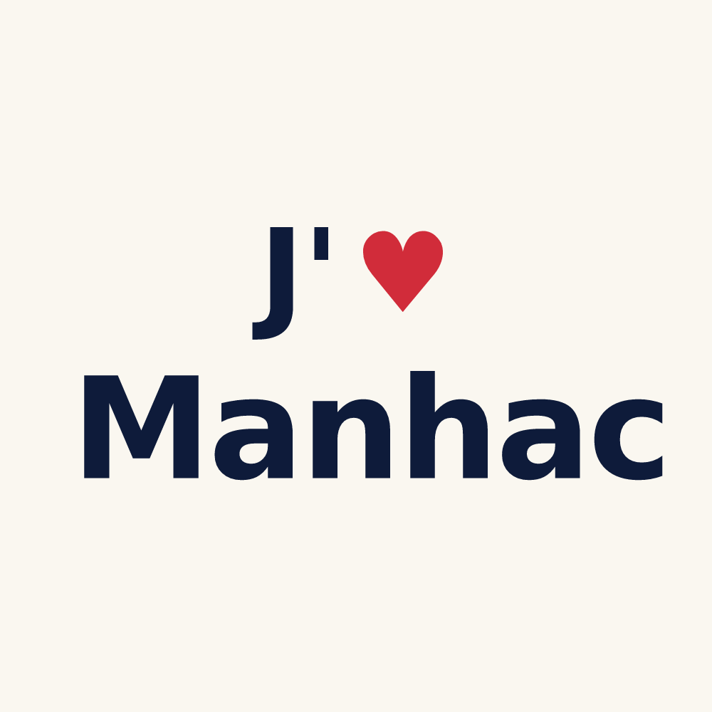 Tasse personnalisée Manhac — design J'aime Manhac