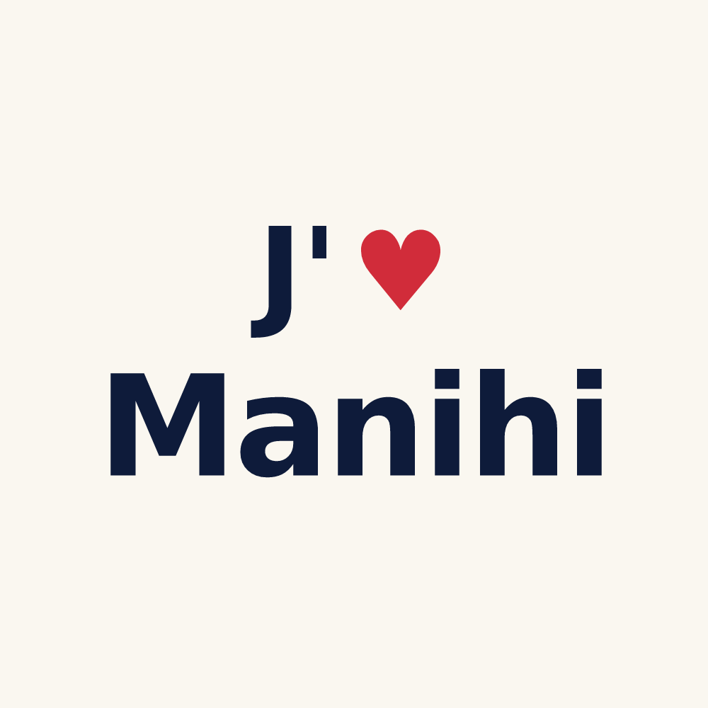 Tasse personnalisée Manihi — design J'aime Manihi