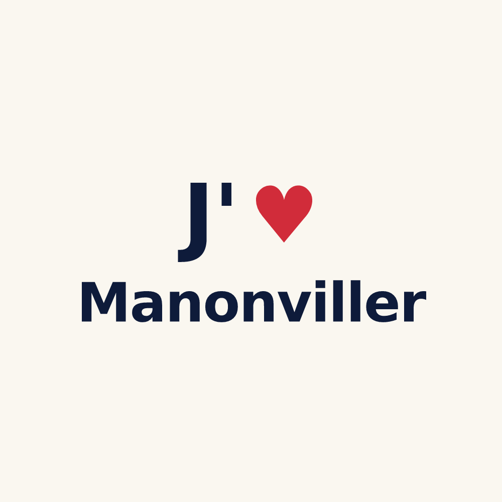 Tasse personnalisée Manonviller — design « J'aime Manonviller » imprimé sur la tasse