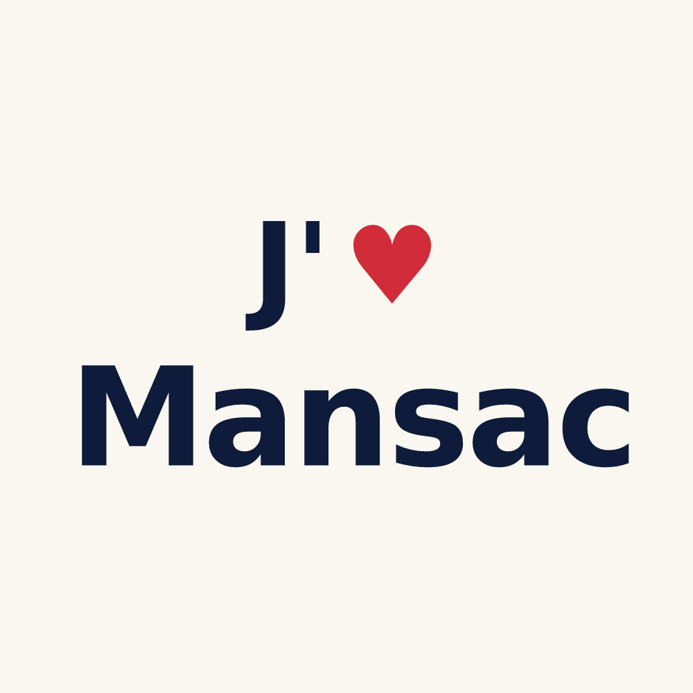 Tasse personnalisée Mansac — design J'aime Mansac
