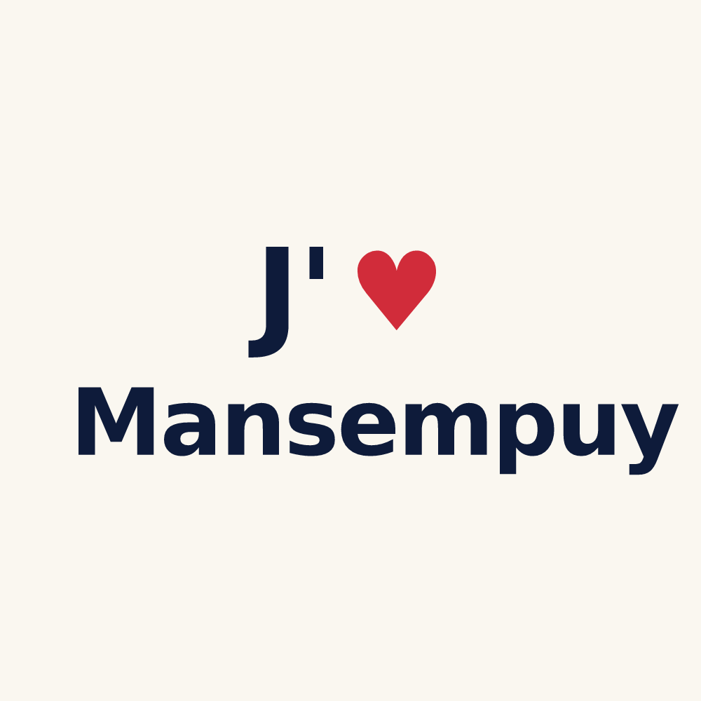 Tasse personnalisée Mansempuy — design J'aime Mansempuy