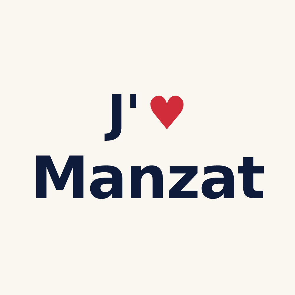 Tasse personnalisée Manzat — design J'aime Manzat