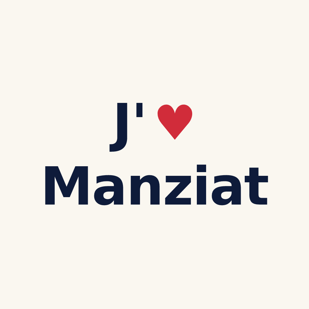 Tasse personnalisée Manziat — design J'aime Manziat