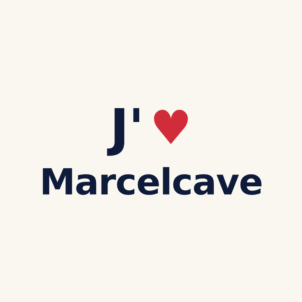 Tasse personnalisée Marcelcave — design J'aime Marcelcave