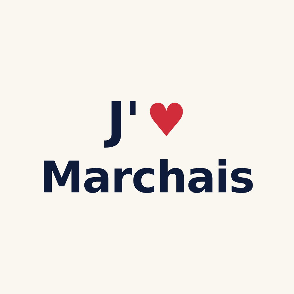 Tasse personnalisée Marchais — design J'aime Marchais