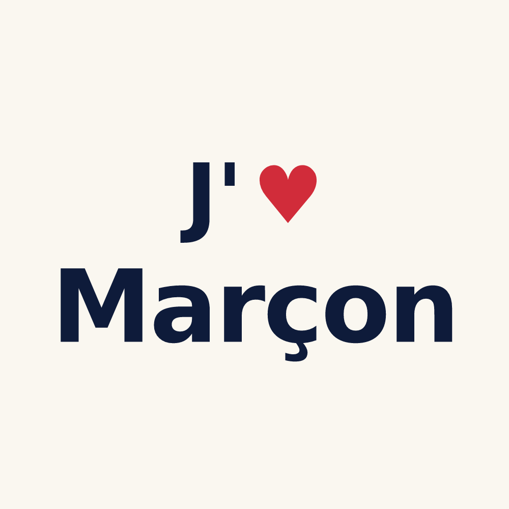 Tasse personnalisée Marçon — design J'aime Marçon