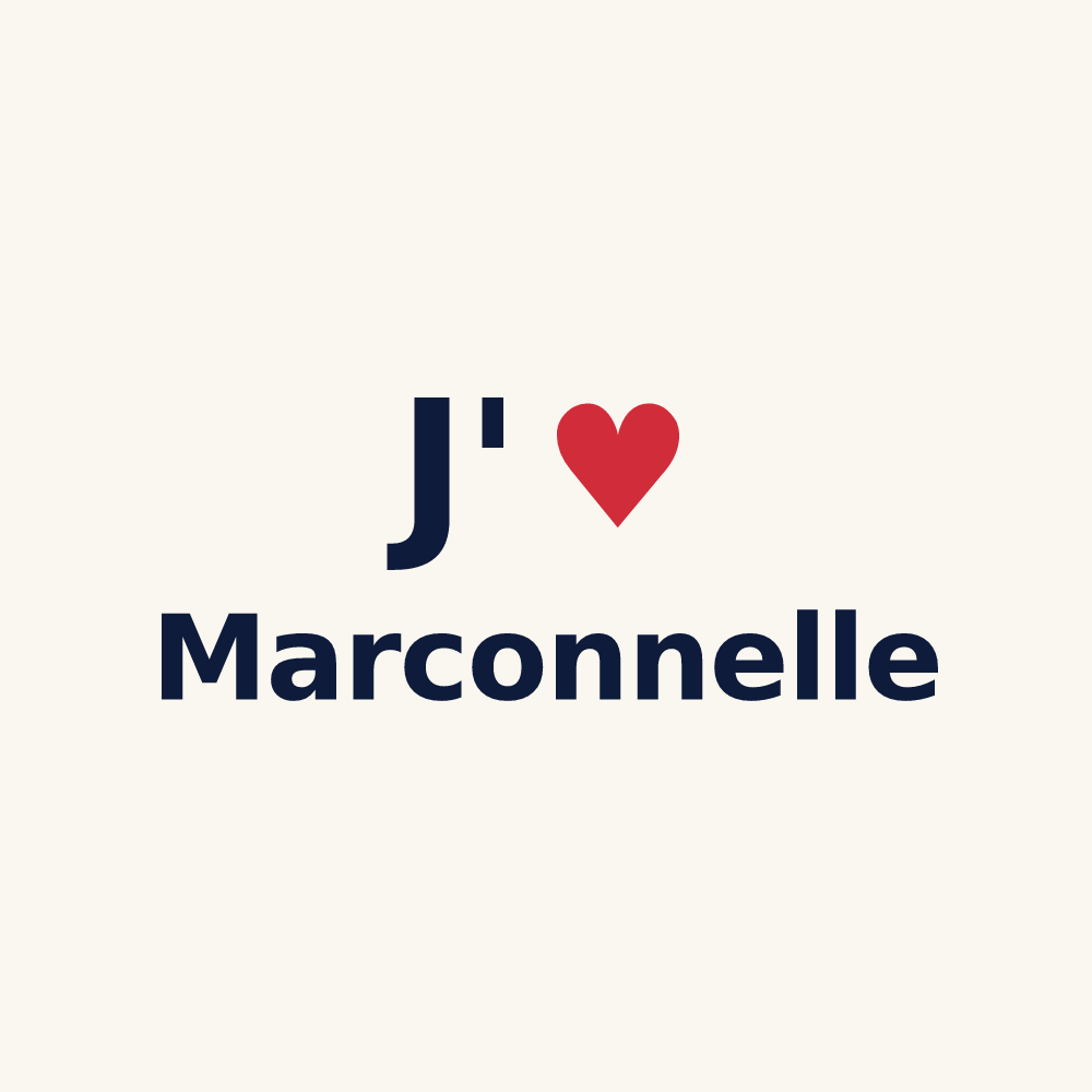 Tasse personnalisée Marconnelle — design J'aime Marconnelle