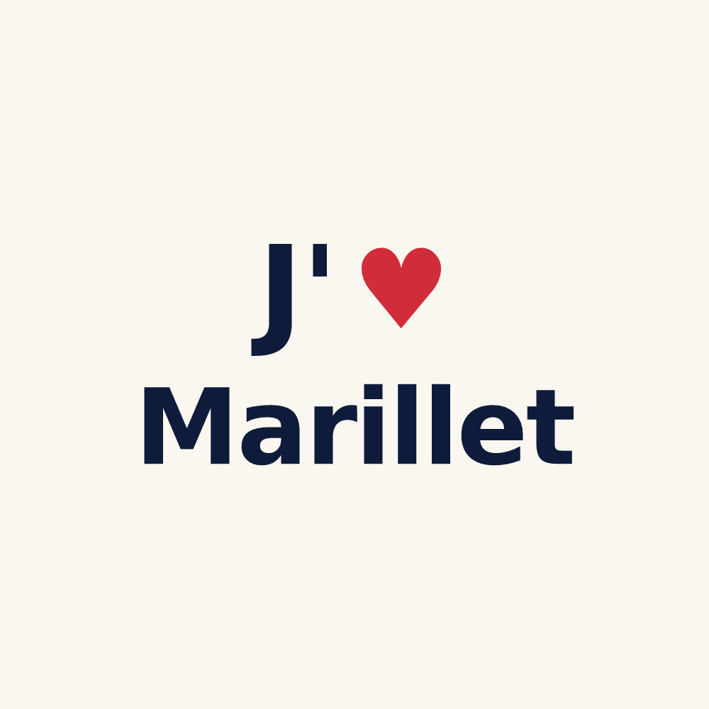 Tasse personnalisée Marillet — design J'aime Marillet
