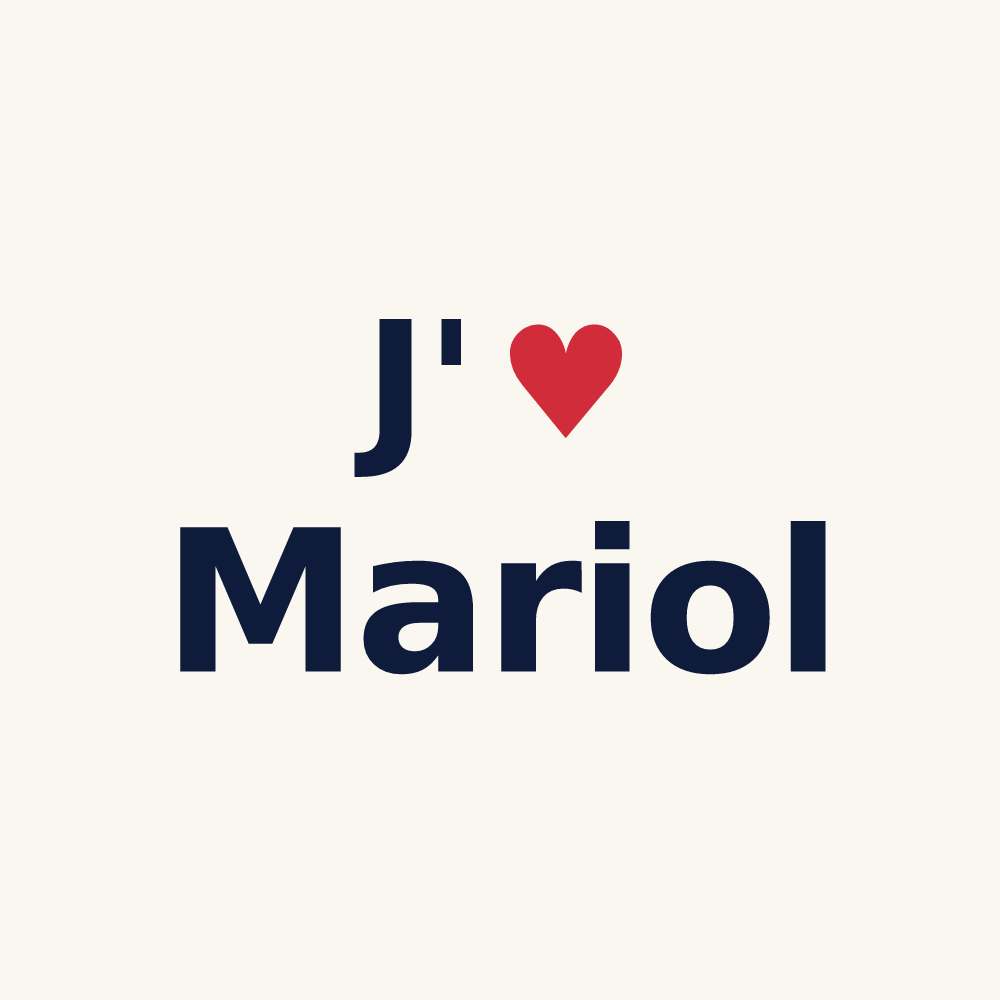 Tasse personnalisée Mariol — design J'aime Mariol