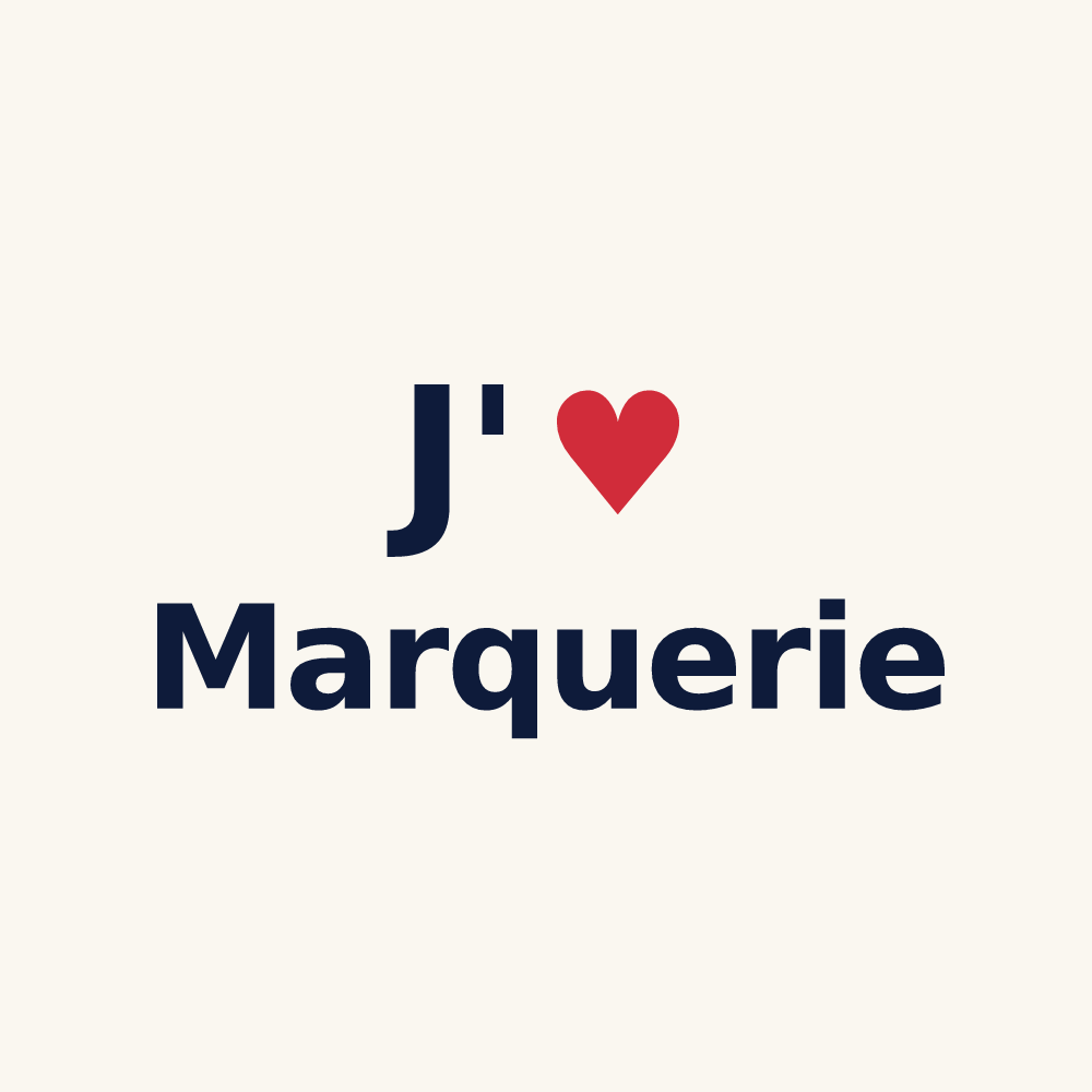 Tasse personnalisée Marquerie — design J'aime Marquerie