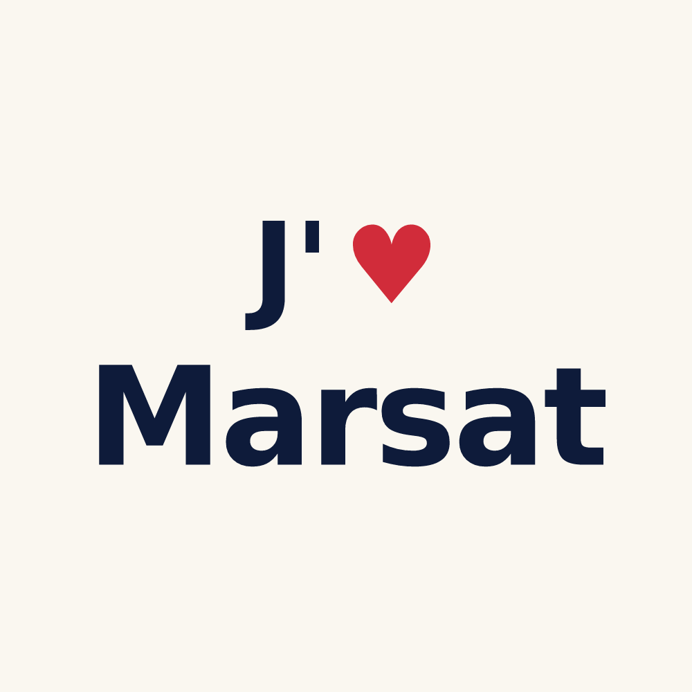 Tasse personnalisée Marsat — design J'aime Marsat