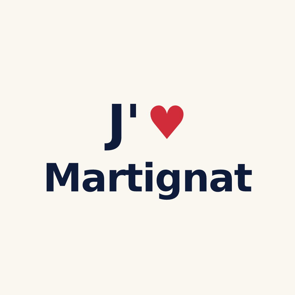 Tasse personnalisée Martignat — design J'aime Martignat