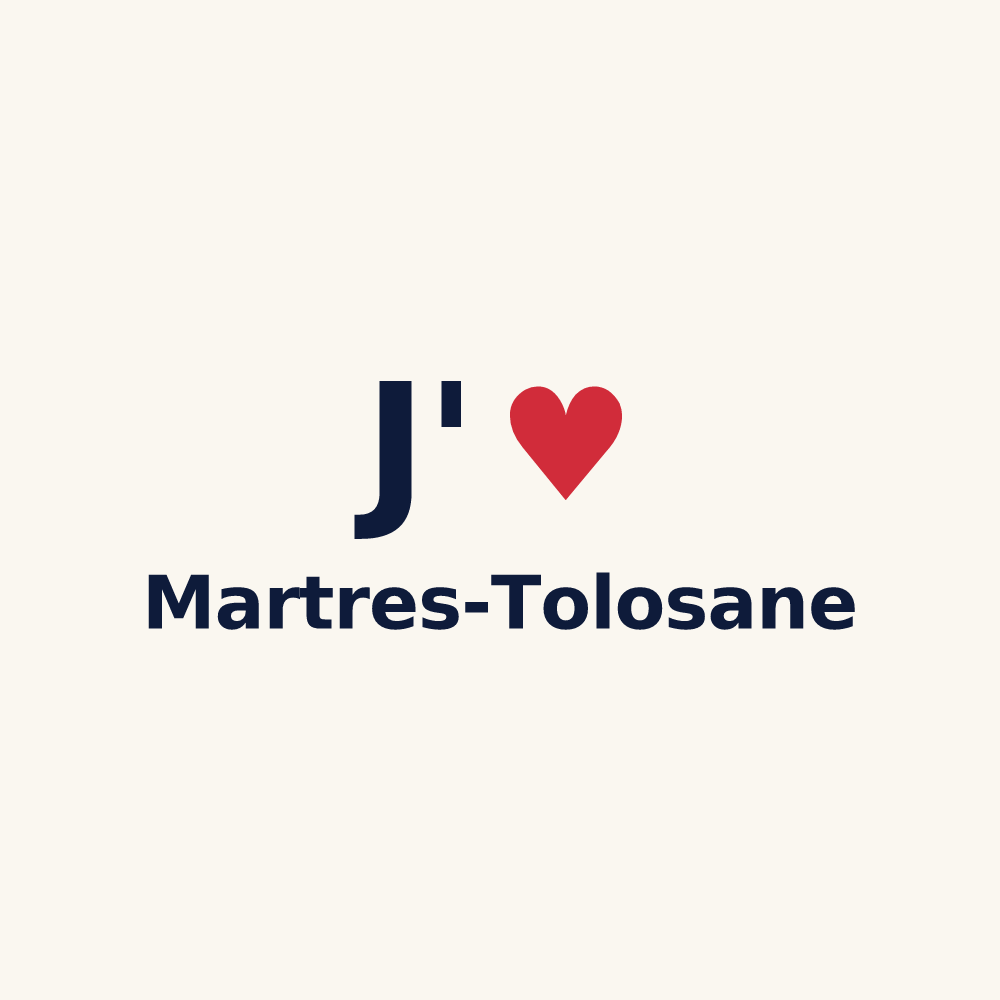 Tasse personnalisée Martres-Tolosane — design « J'aime Martres-Tolosane » imprimé sur la tasse