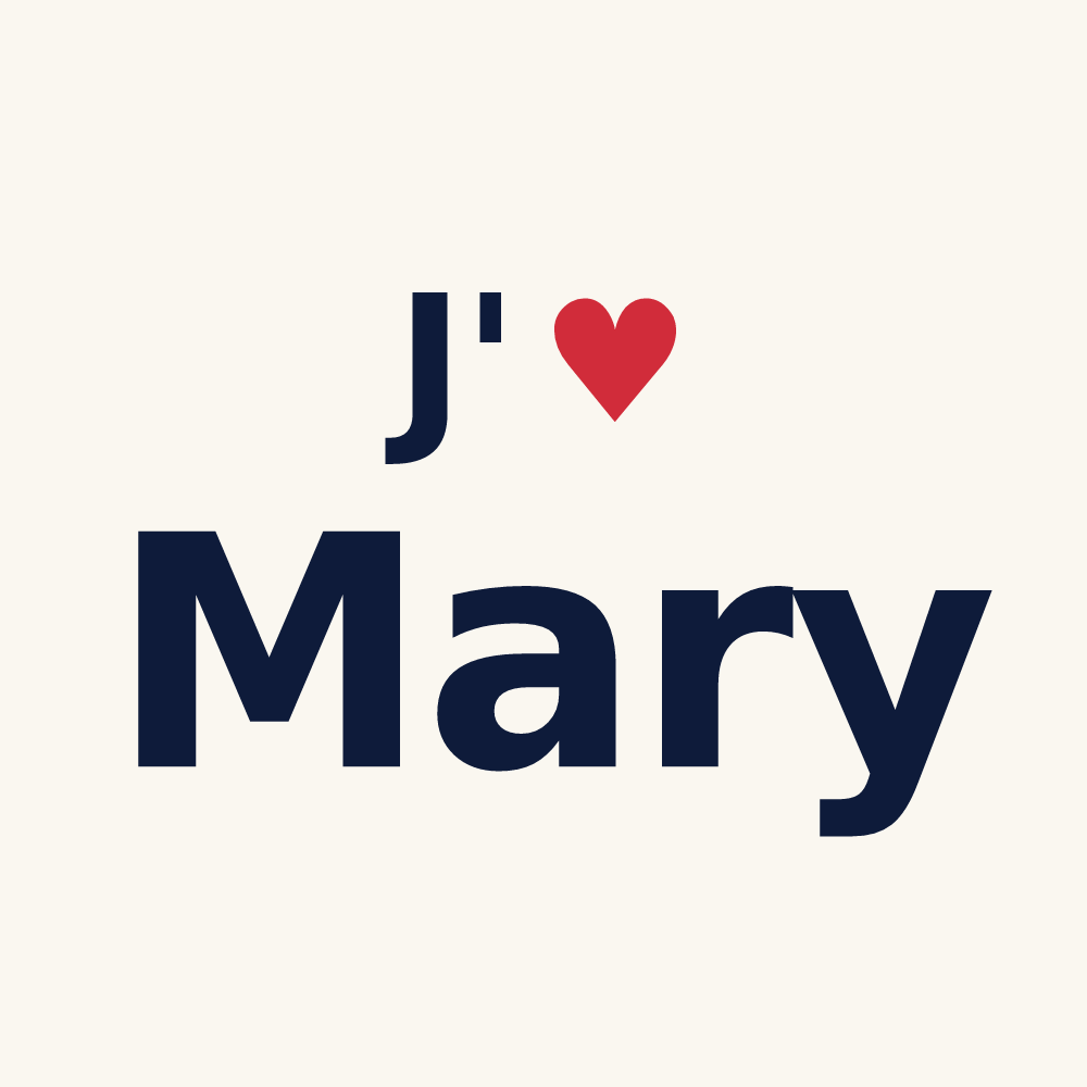Tasse personnalisée Mary — design J'aime Mary