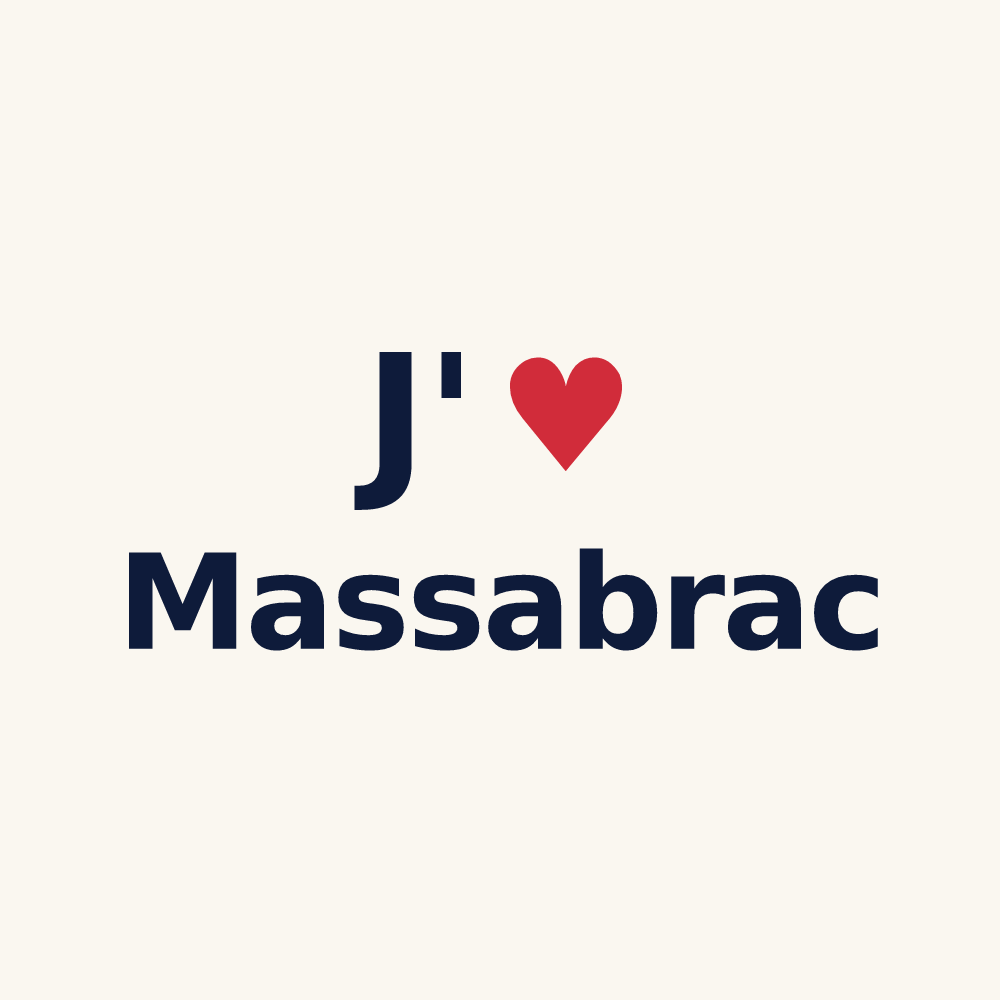Tasse personnalisée Massabrac — design J'aime Massabrac