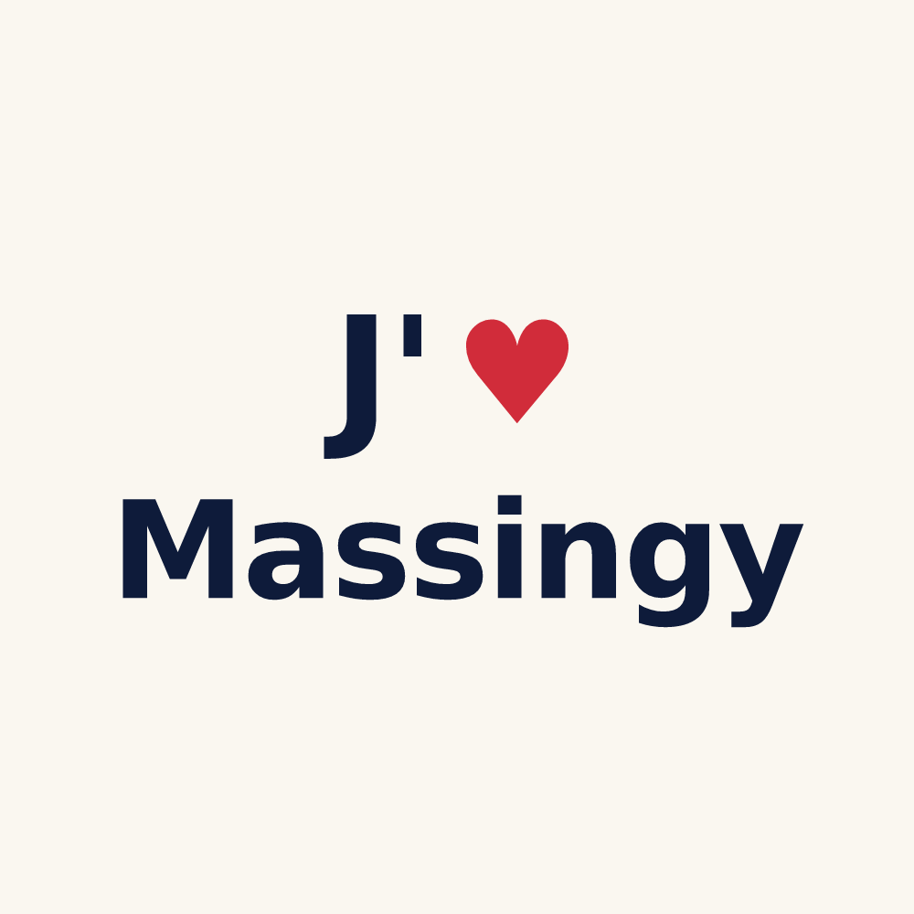 Tasse personnalisée Massingy — design J'aime Massingy
