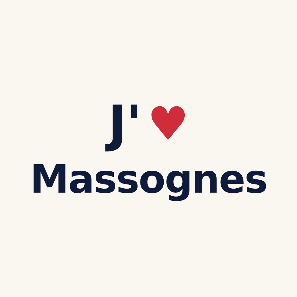 Tasse personnalisée Massognes — design J'aime Massognes